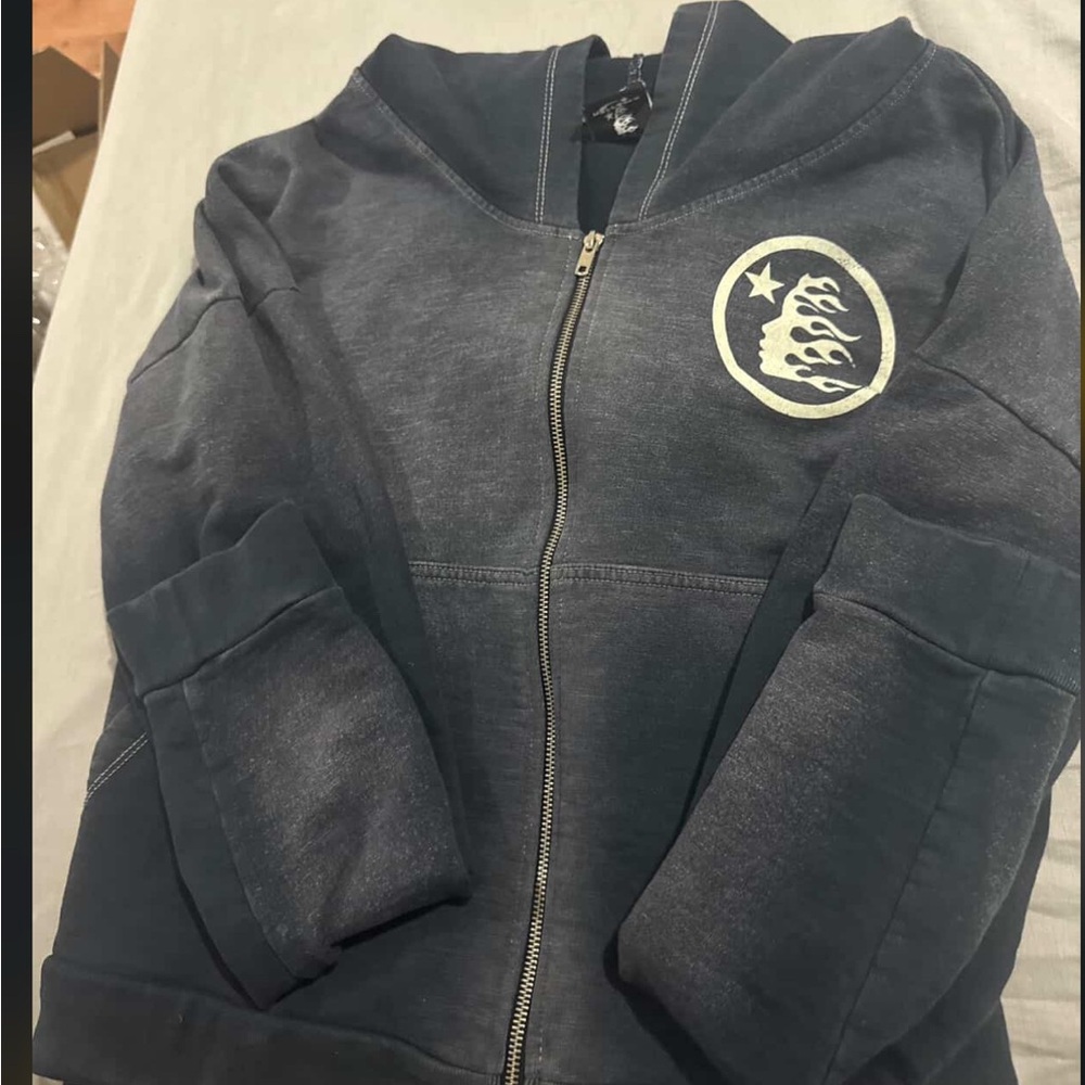 Men's Navy Blue Zip-Up Sweater